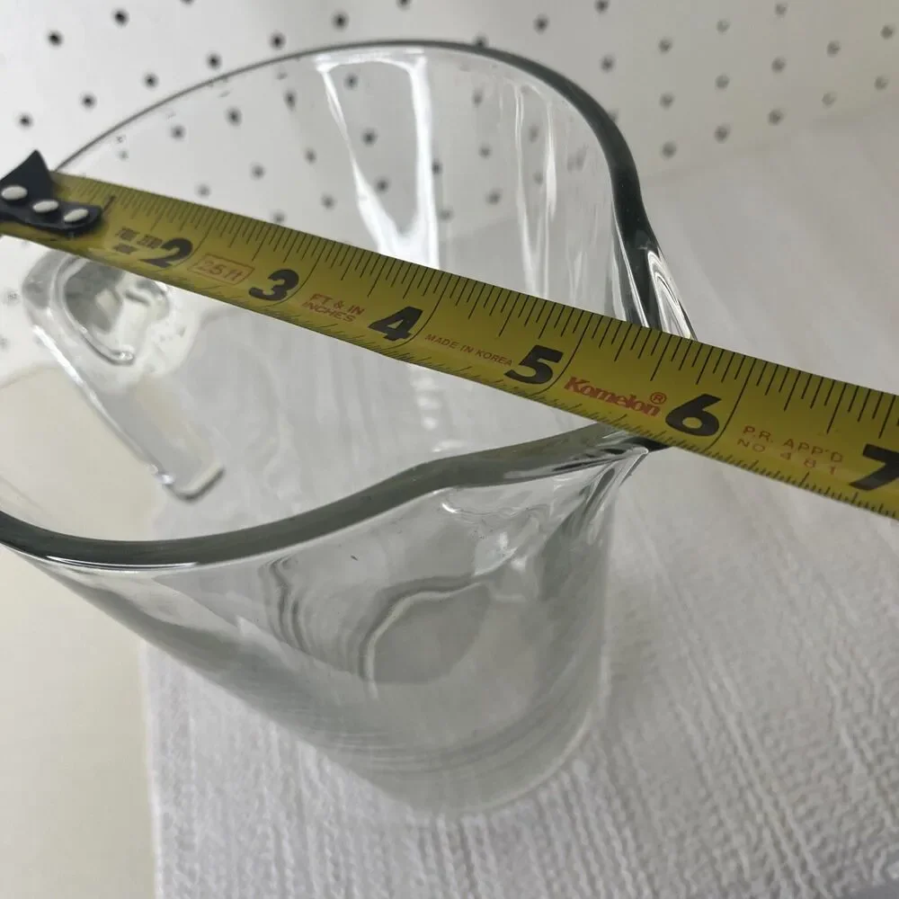 Ikea Clear Glass Svepa Pitcher 32 oz Embossed Ribbed Rings Discontinued